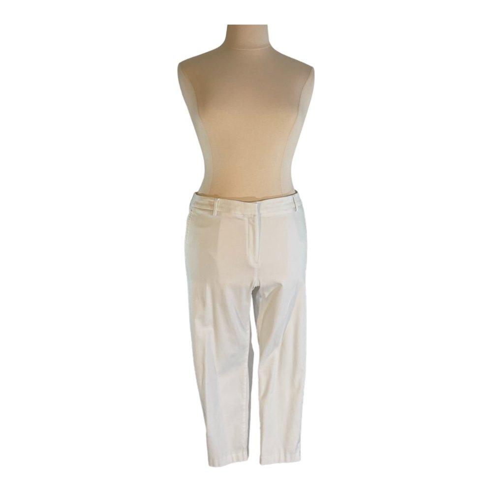 J Jill Wearever Refined Woven Trousers - Cropped White – Size 18 - EUC
